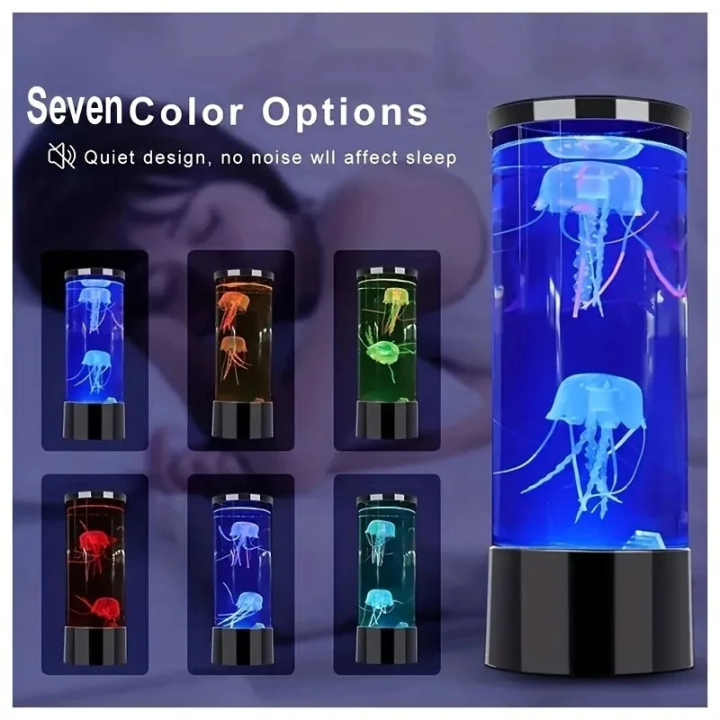 Aquarium Fish Discus - Lampe méduse LED avec télécommande, lumière