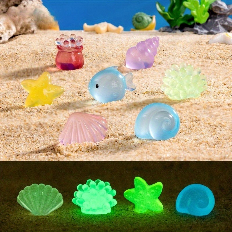 Aquarium Fish Glow In The Dark - Miniatures d'animaux marins qui brillent dans