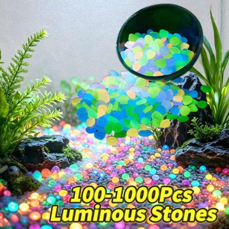 Aquarium Fish Glow In The Dark - 100-1000 pièces de galets lumineux d'extérieur,