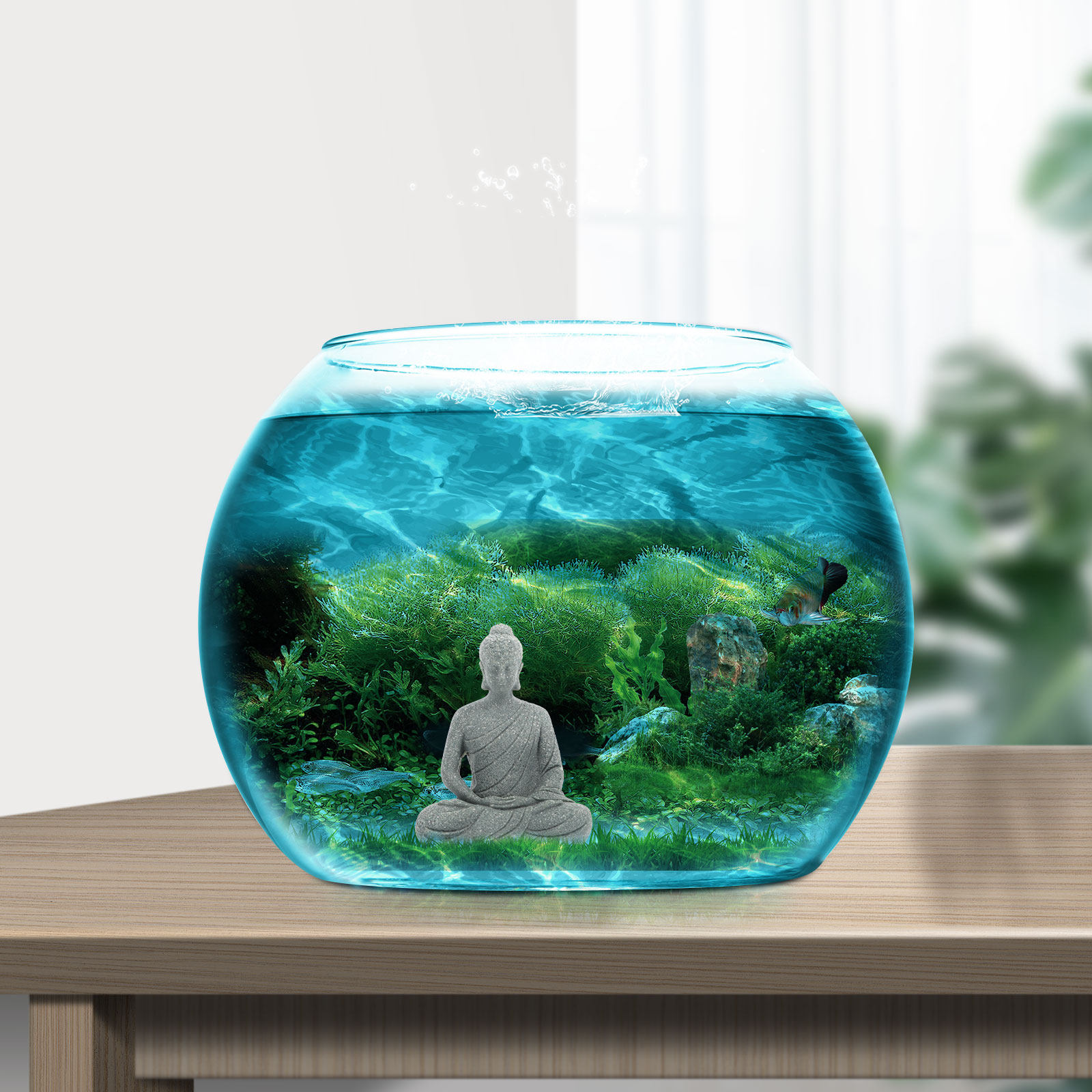 Mini Statue de Bouddha en Rési - Aquarium Fish In avis et prix