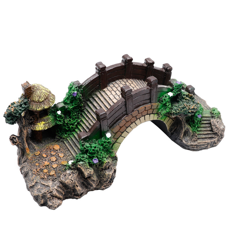 Pavillon avec pont vintage en  - Aquarium Fish Bridge avis et prix