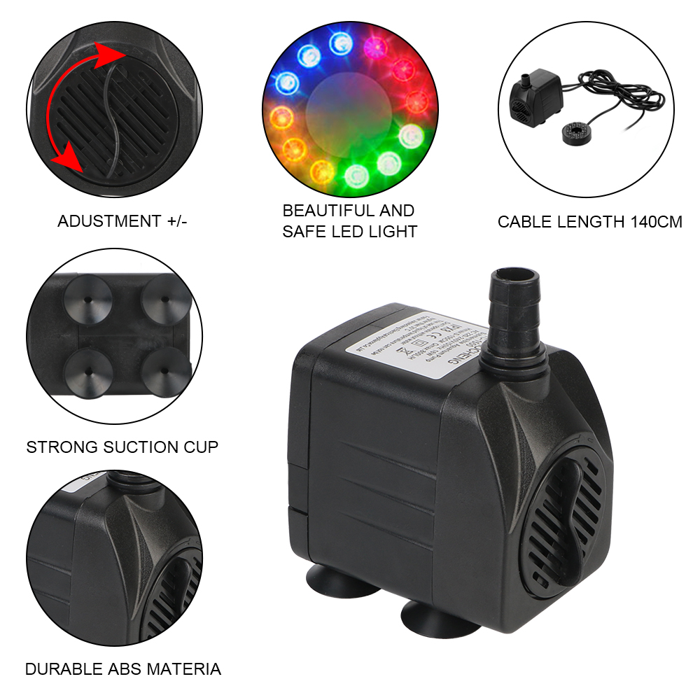 Fontaine Submersible pompe à e - Aquarium Led Light avis et prix